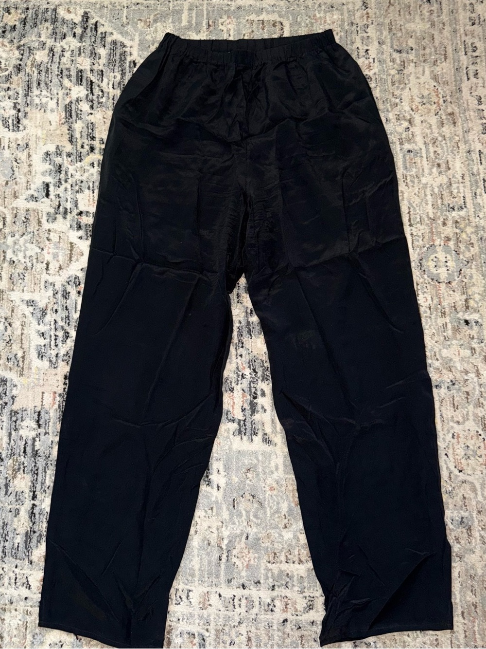 Vtg Andrea Behar Bergdorf Goodman Silk Pants Medium Black